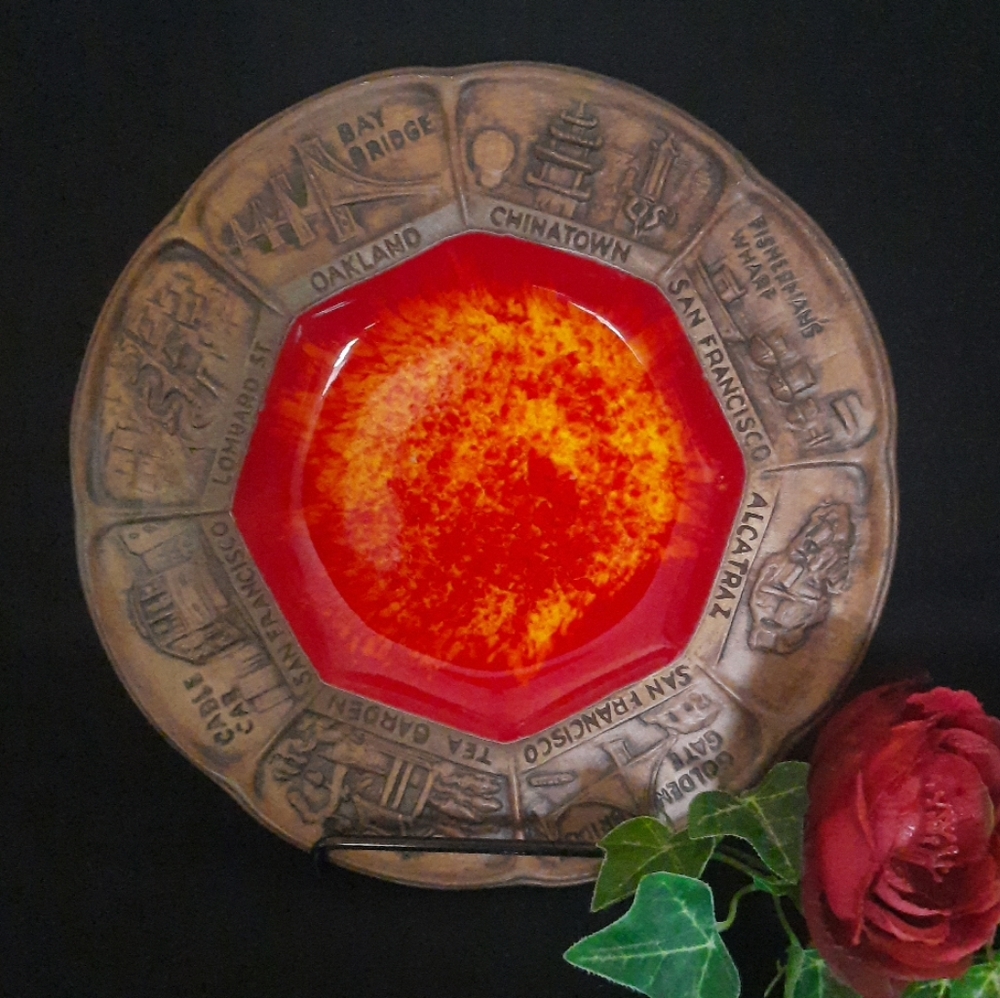 Vintage Treasure Craft USA San Francisco Souvenir Ashtray Trinket Tray Dish